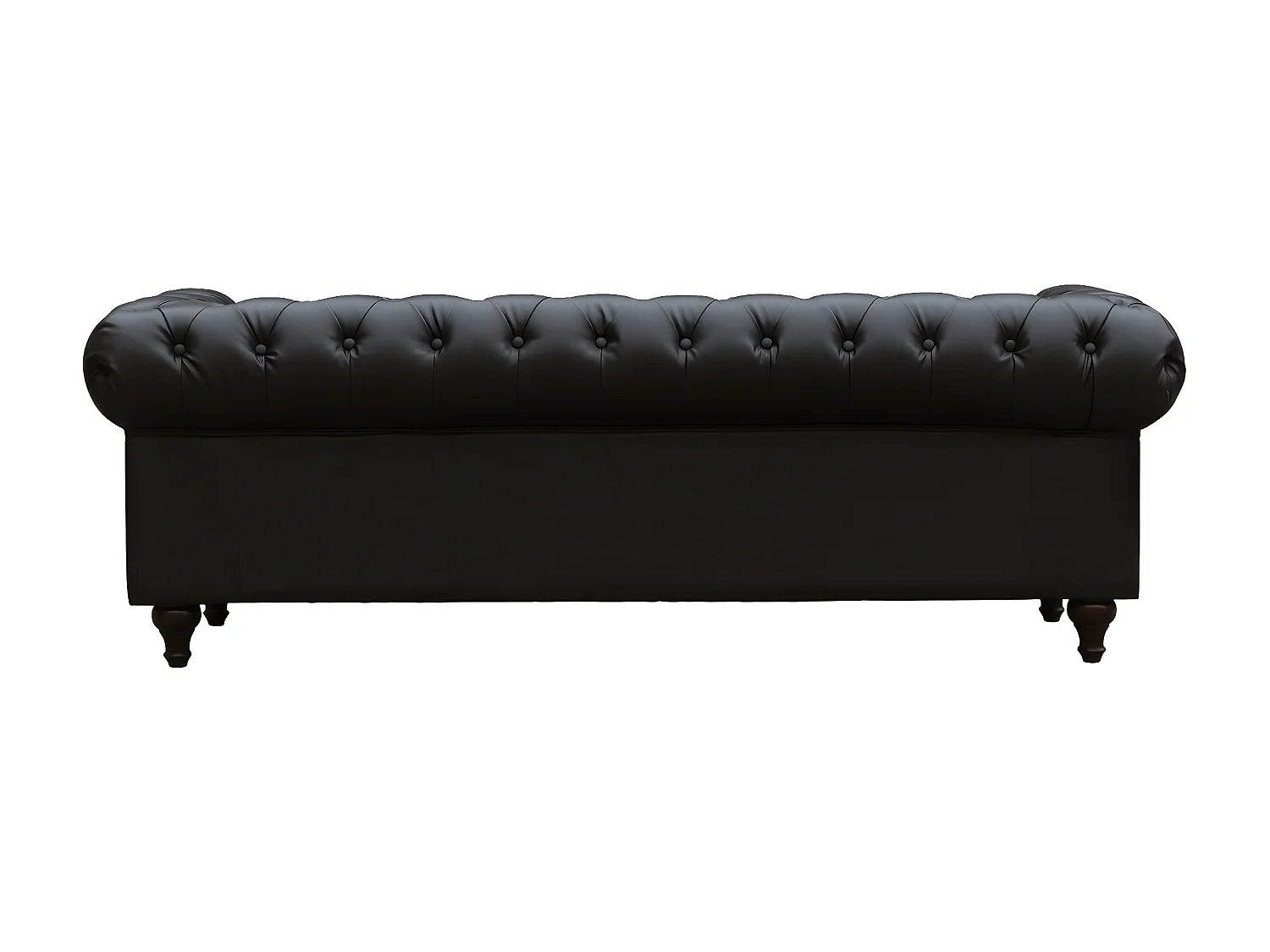 Divano fisso Chesterfield "Aliza"  - 204 x 80 x 58 cm - 3 posti- Marrone