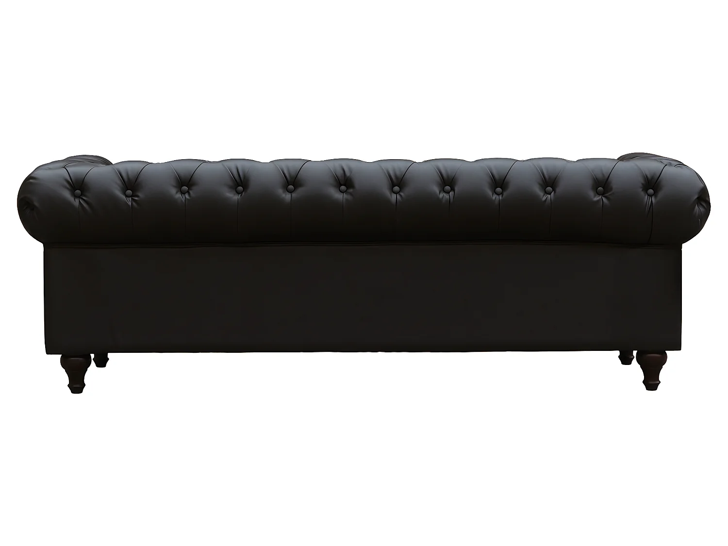 Canapé fixo Chesterfield "Aliza" - 204 x 80 x 58 cm - 3 lugares - Marron