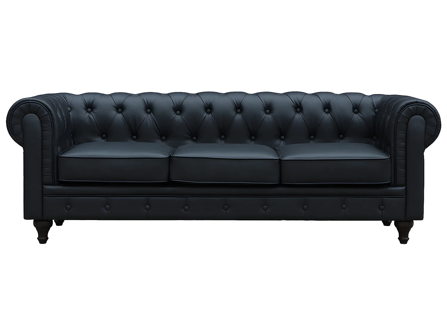 Sofá Chesterfield "Aliza"  3 plazas - Negro