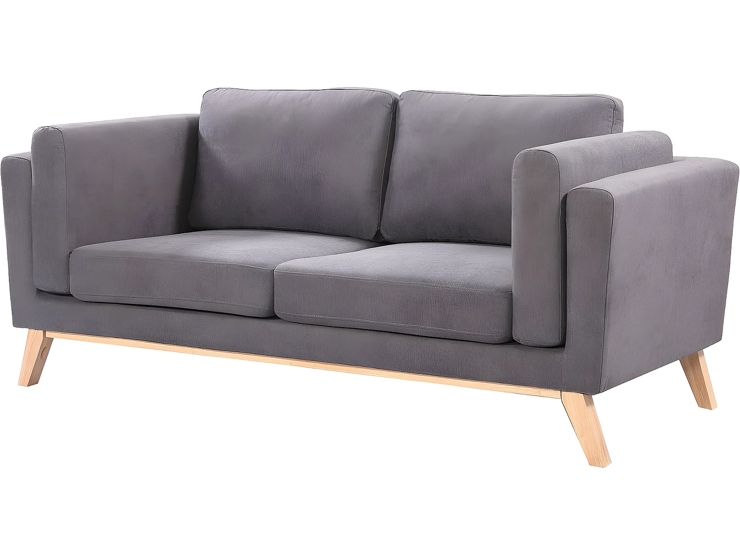 Sofá de tela "Elizabeth" - 196 x 87 x 84 cm - 3 asientos - Gris oscuro