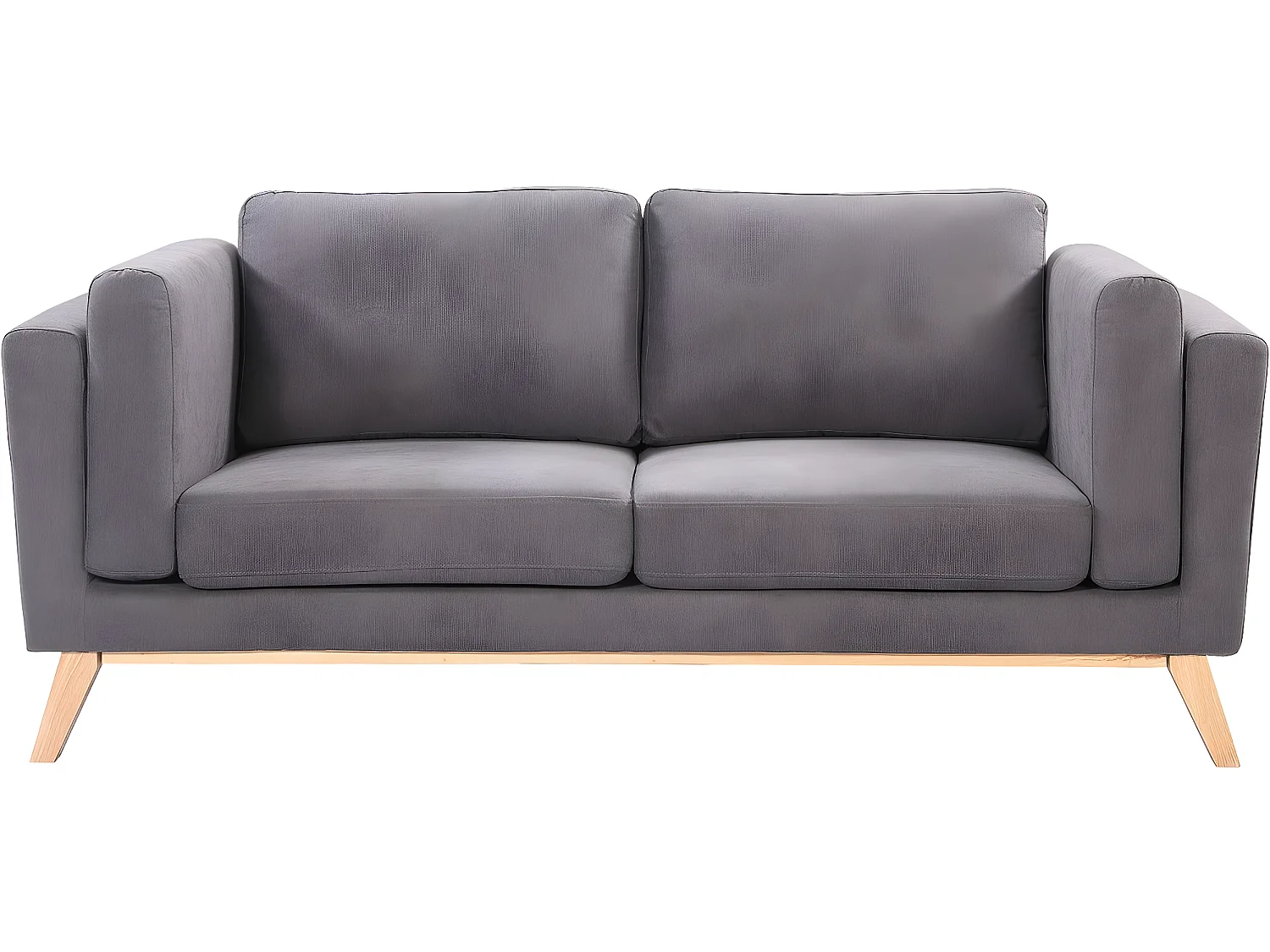 Sofá de tela "Elizabeth" - 196 x 87 x 84 cm - 3 asientos - Gris oscuro