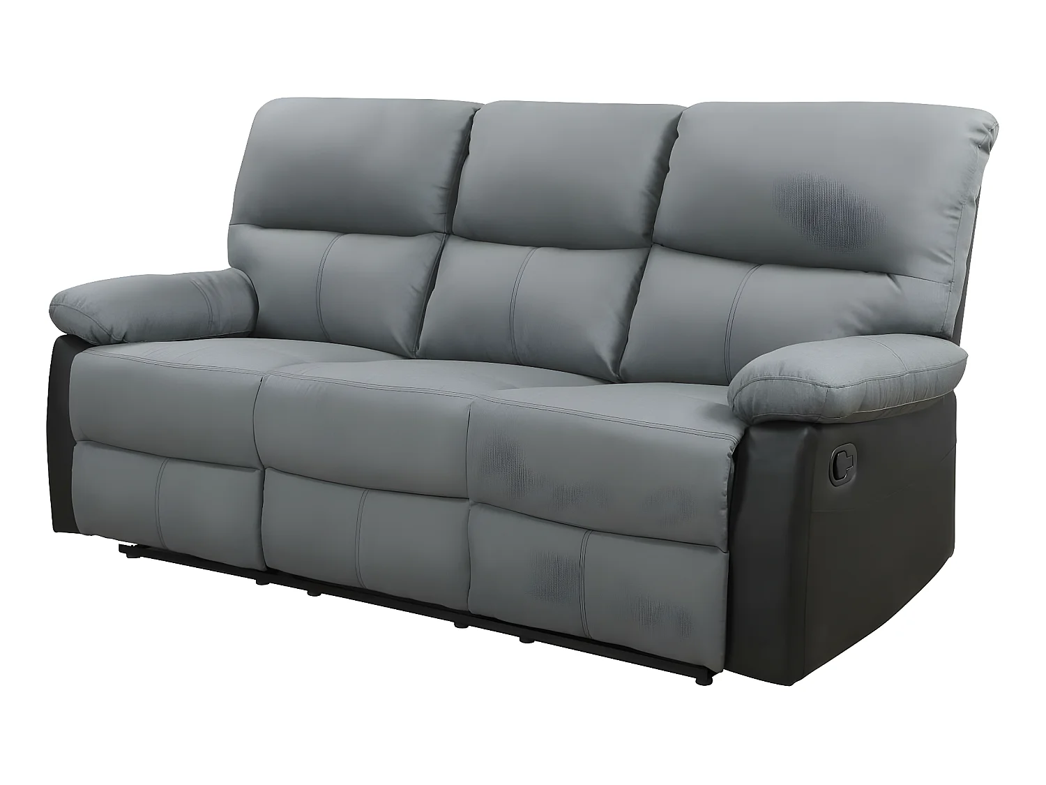Relaxbank "Lincoln" 3-zits Zwart/Donkergrijs voor optimaal comfort