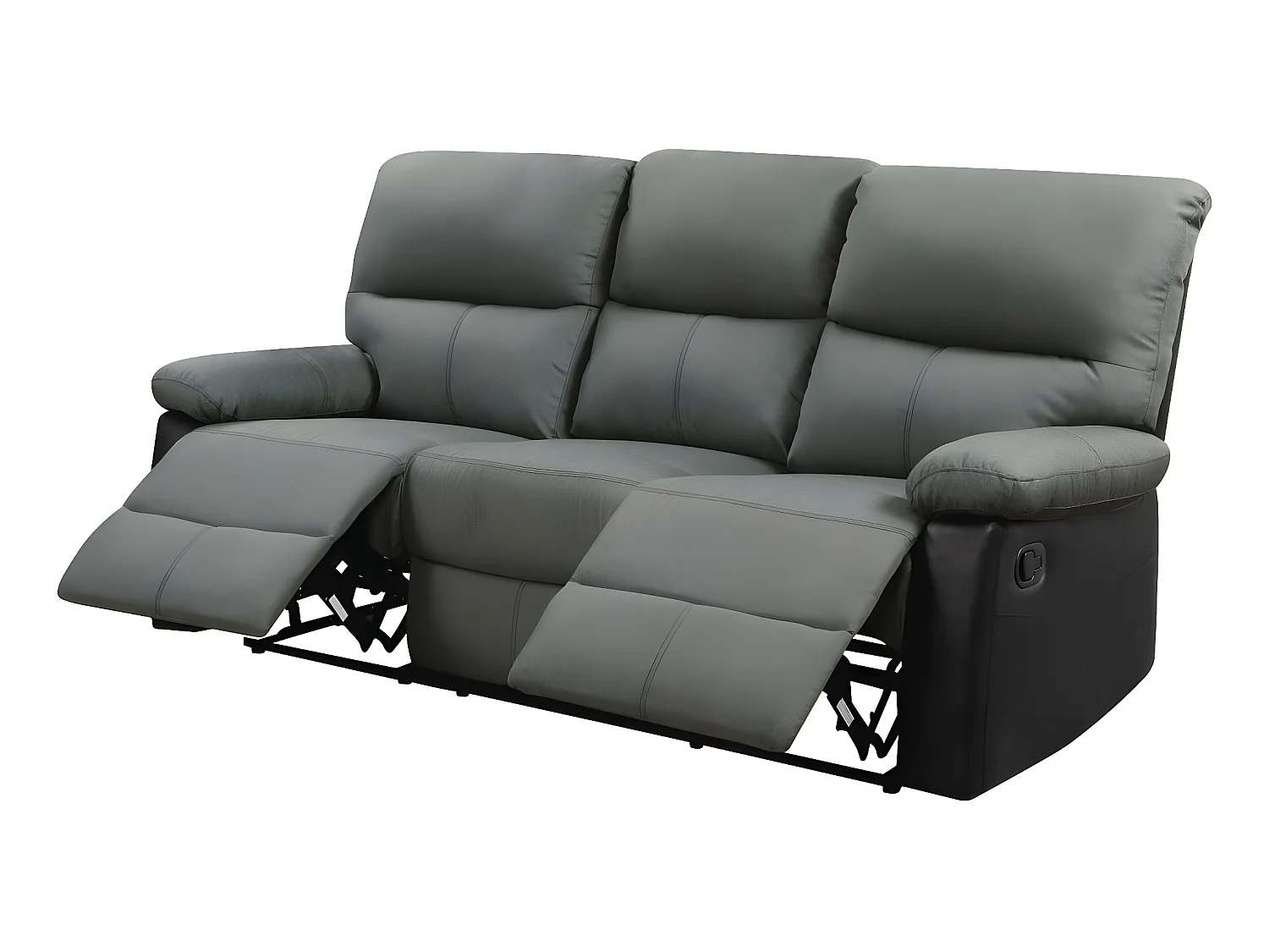 Relaxbank "Lincoln" 3-zits Zwart/Donkergrijs voor optimaal comfort