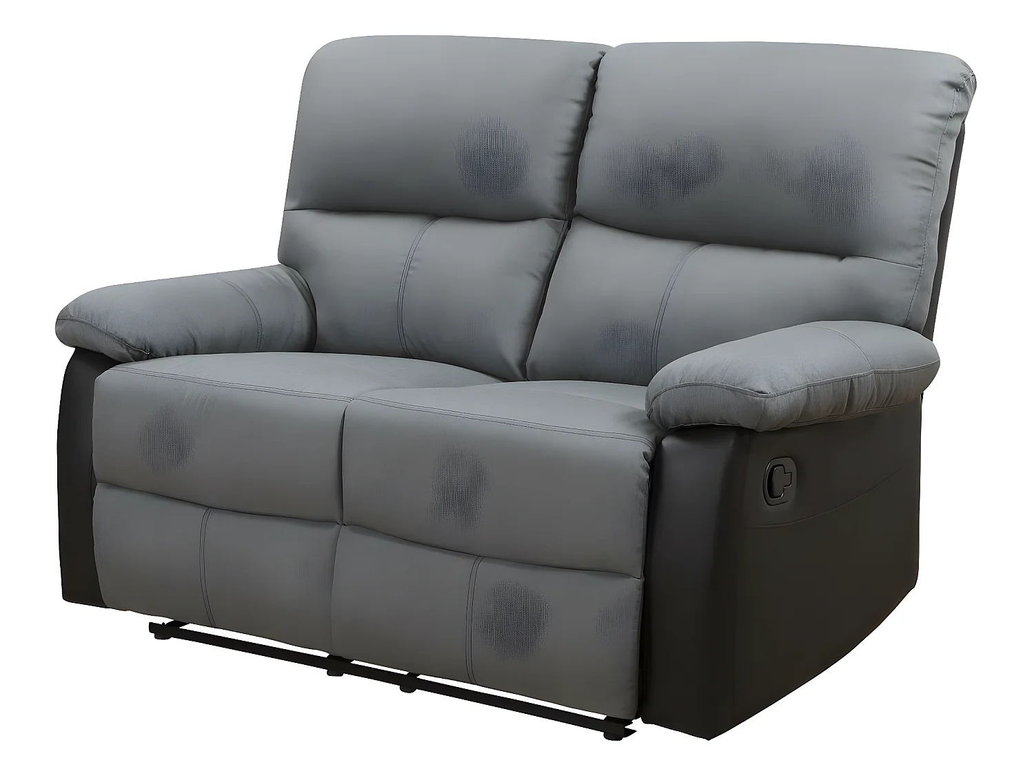 Canapé relax "Lincoln" - 147 x 89 x 103 cm - 2 places - Noir / Gris foncé