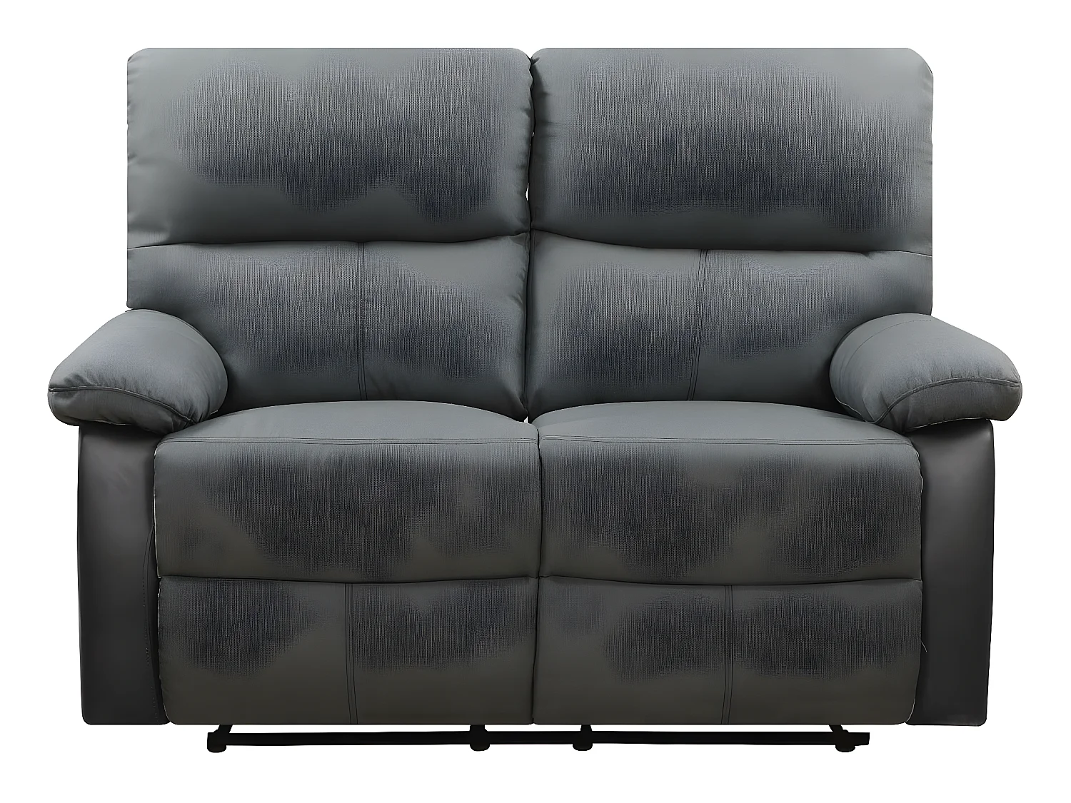 Canapé relax "Lincoln" - 147 x 89 x 103 cm - 2 places - Noir / Gris foncé