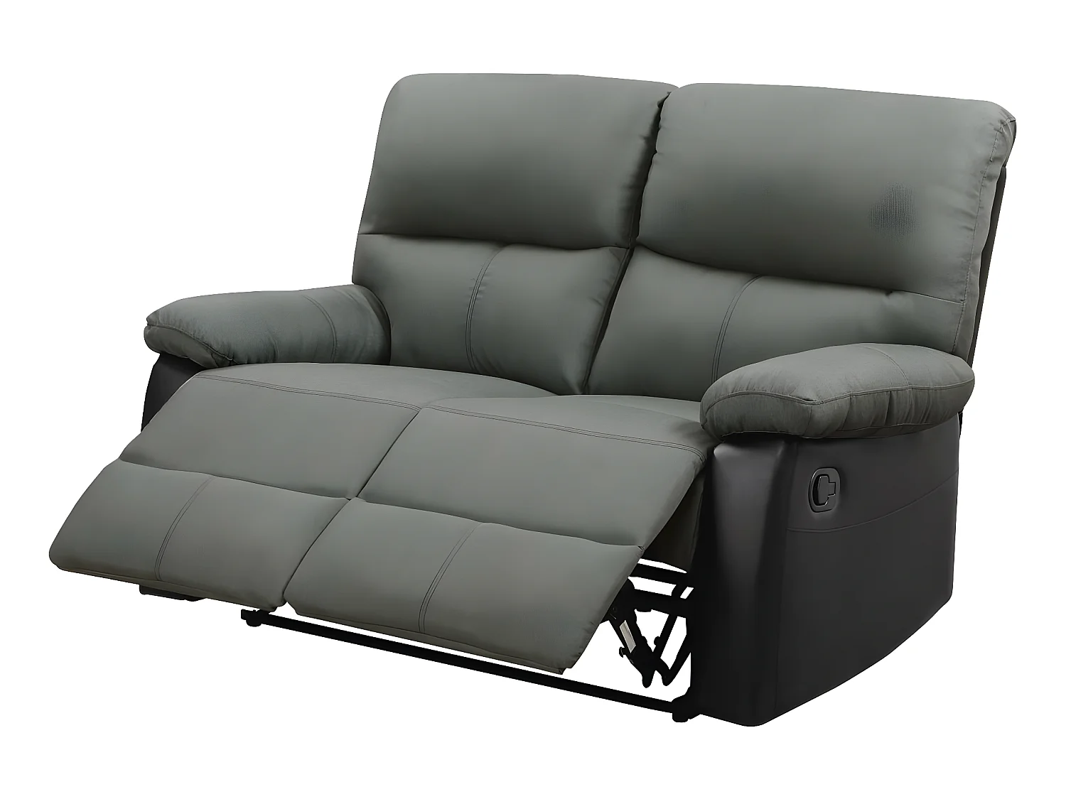 Canapé relax "Lincoln" - 147 x 89 x 103 cm - 2 places - Noir / Gris foncé