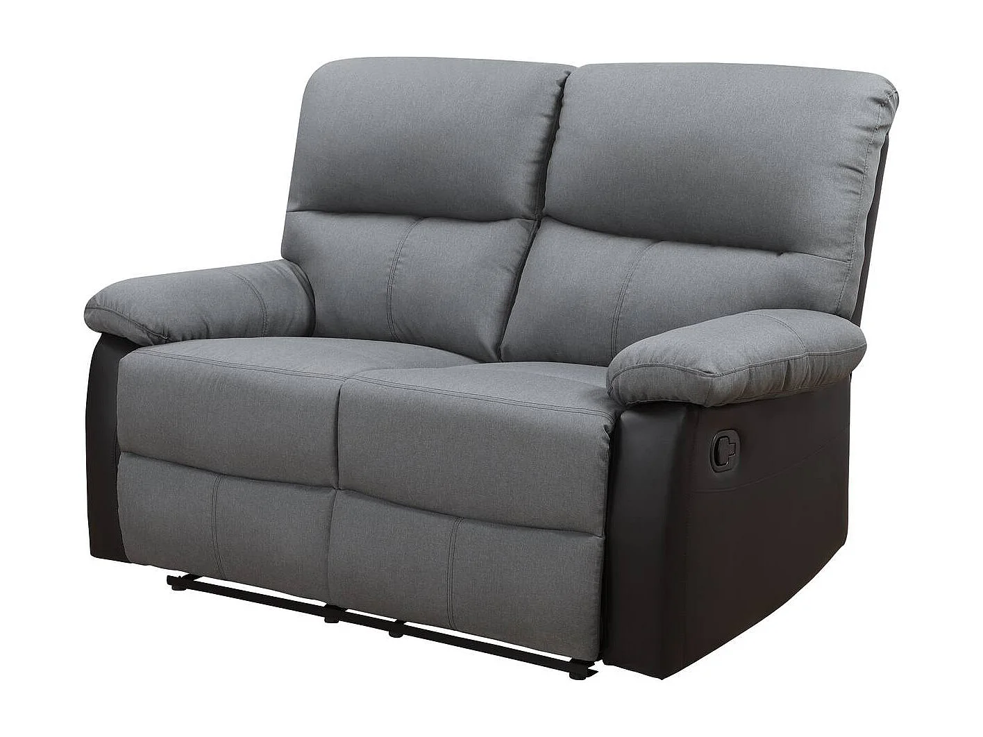 Canapé relax "Lincoln" - 147 x 89 x 103 cm - 2 places - Noir / Gris foncé
