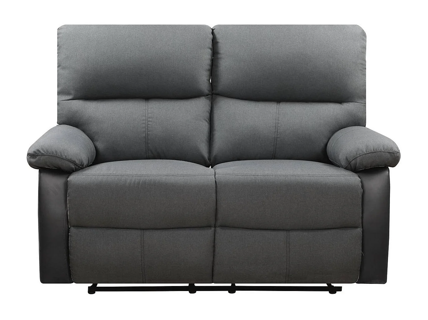 Canapé relax "Lincoln" - 147 x 89 x 103 cm - 2 places - Noir / Gris foncé