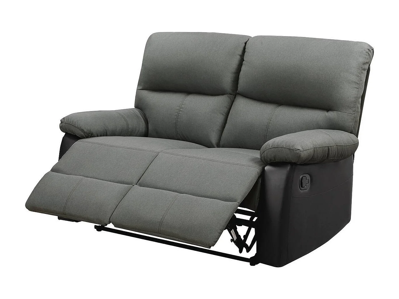 Canapé relax "Lincoln" - 147 x 89 x 103 cm - 2 places - Noir / Gris foncé