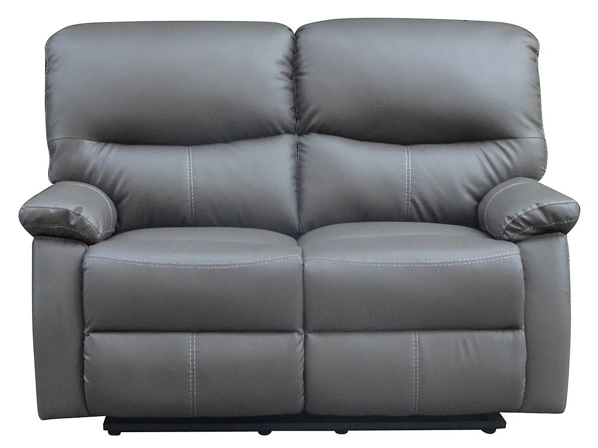 Canapé relax 2 places en tissu noir LINCOLN 147x89x103 cm