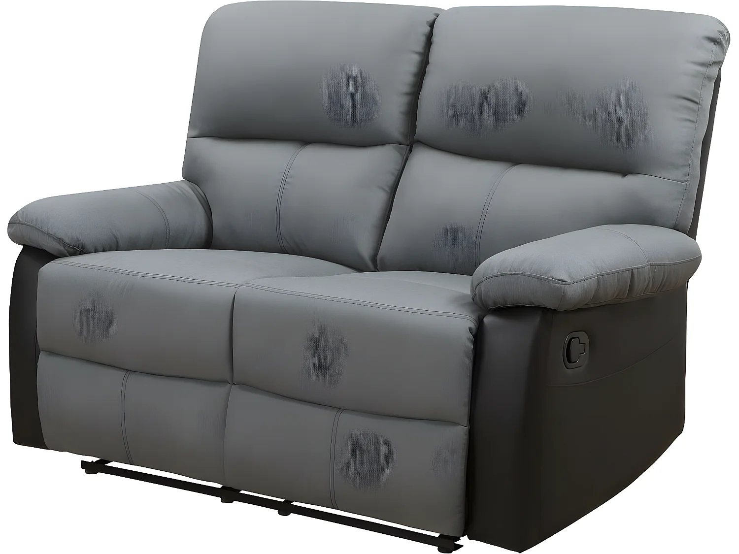 Canapé relax "Lincoln" - 147 x 89 x 103 cm - 2 places - Noir / Gris foncé