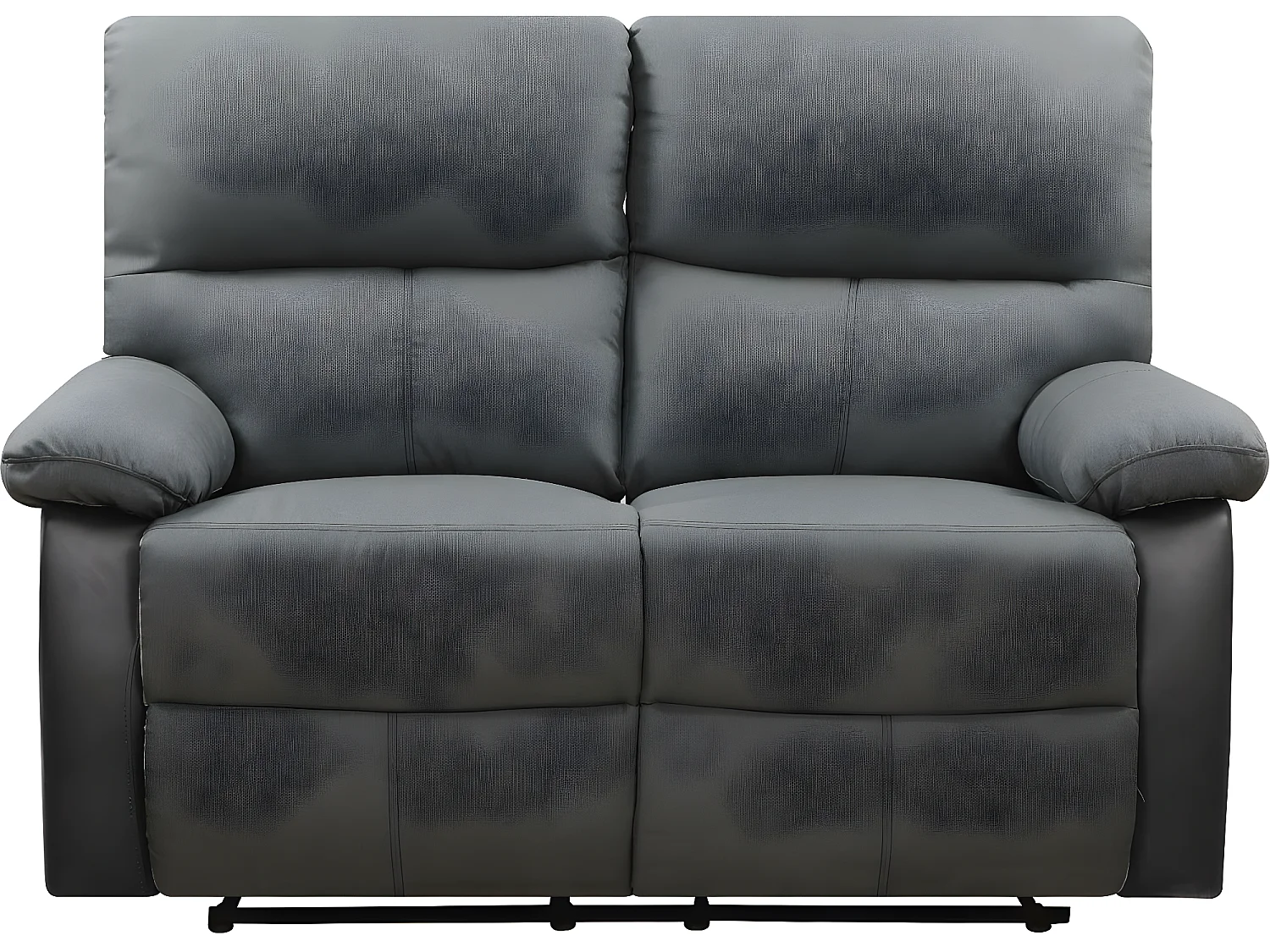 Canapé relax "Lincoln" - 147 x 89 x 103 cm - 2 places - Noir / Gris foncé