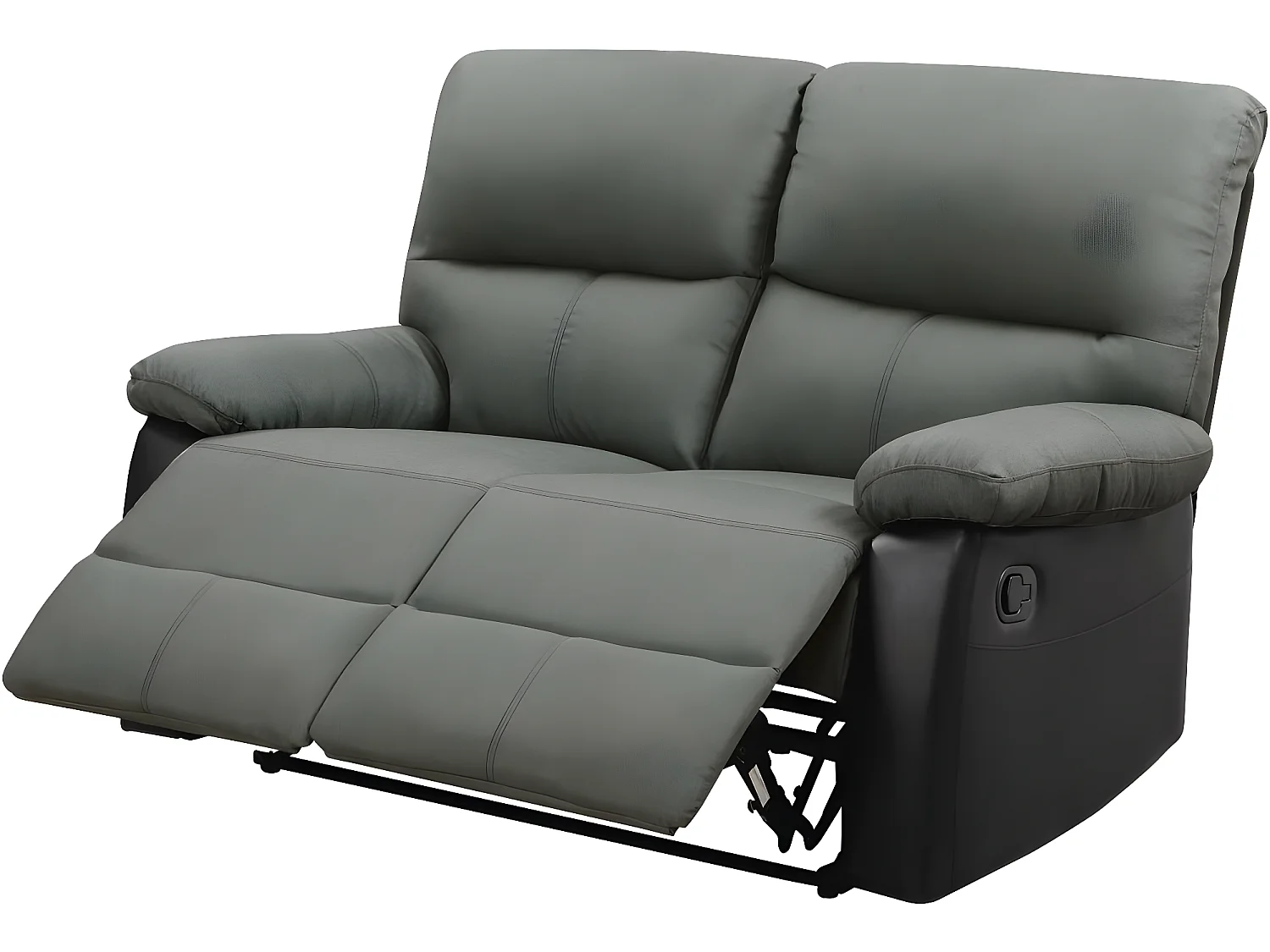 Canapé relax "Lincoln" - 147 x 89 x 103 cm - 2 places - Noir / Gris foncé