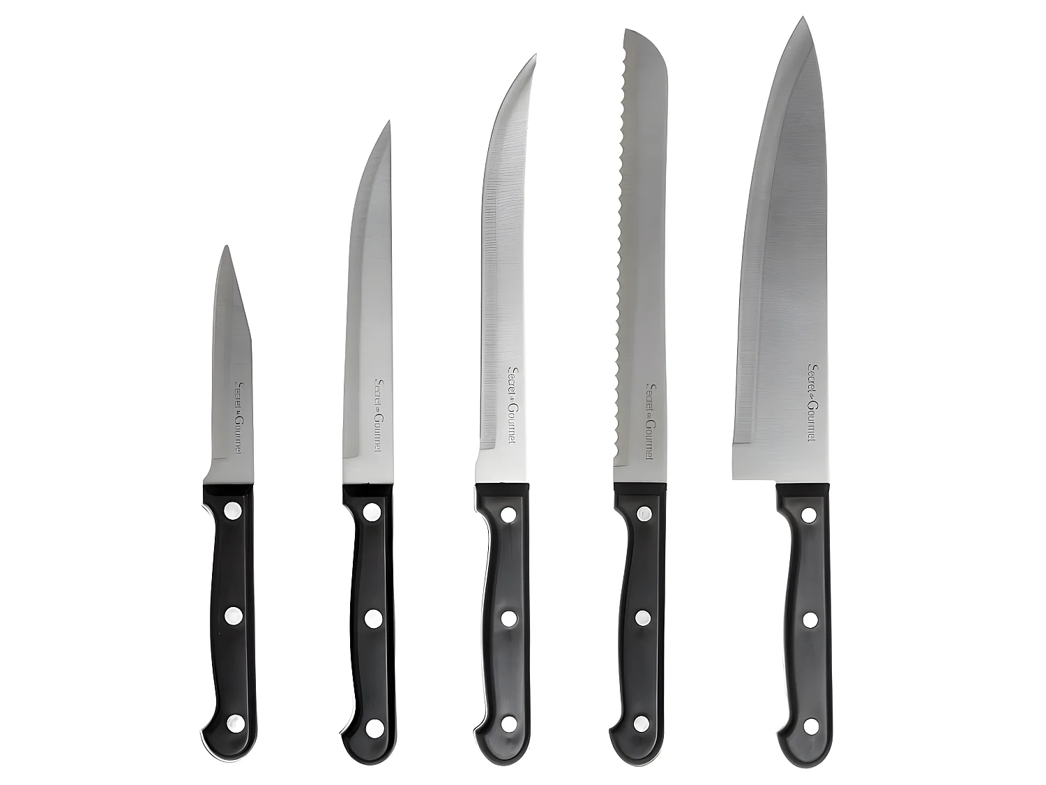 Bloc de 11 couteaux avec un aiguiseur et ciseau - Longueur 13,5 x Profondeur 10,2 x Hauteur 34 cm