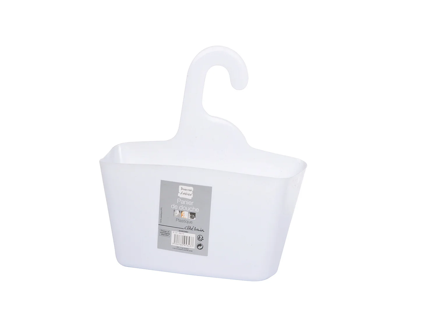 Panier de douche a suspendre blanc