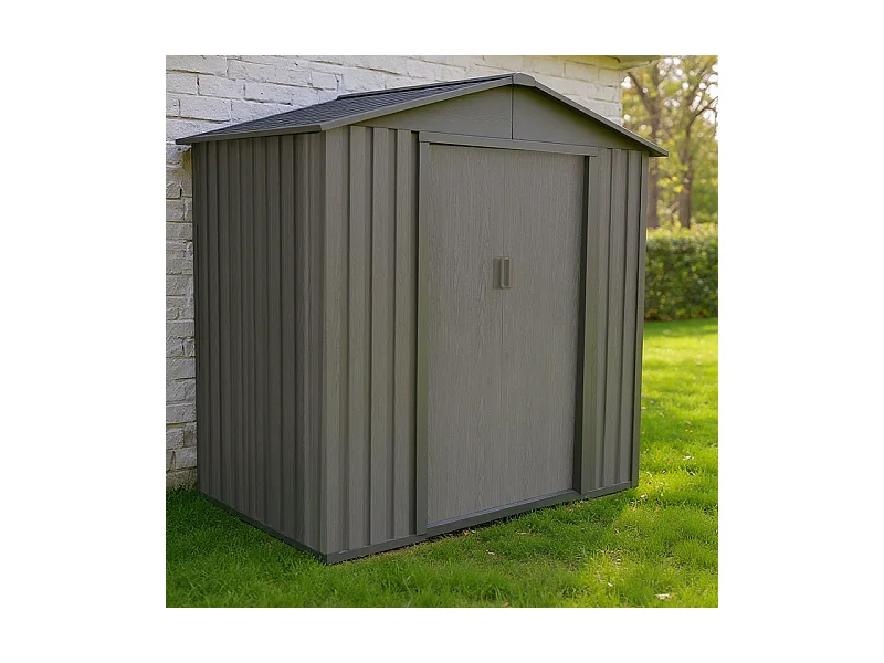 Casetta da giardino in metallo - LEGNO VECCHIO - 2,4 m²