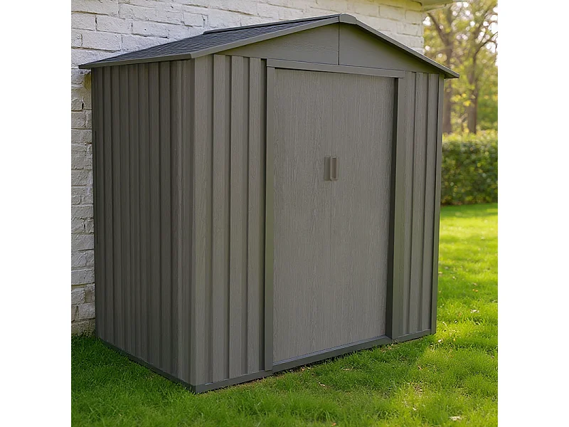 Casetta da giardino in metallo - LEGNO VECCHIO - 2,4 m²