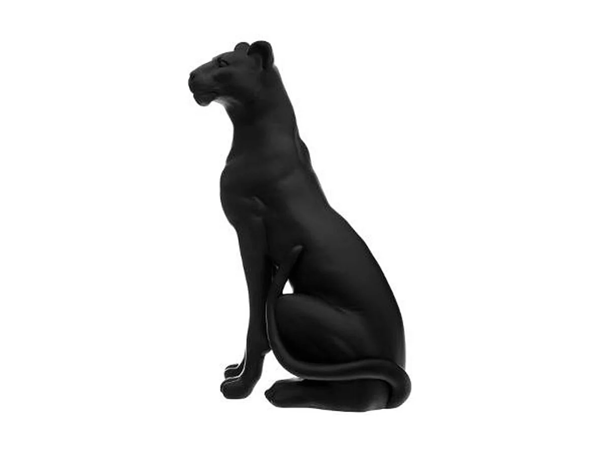 Statue Déco en Résine "Panthère" 64cm Noir