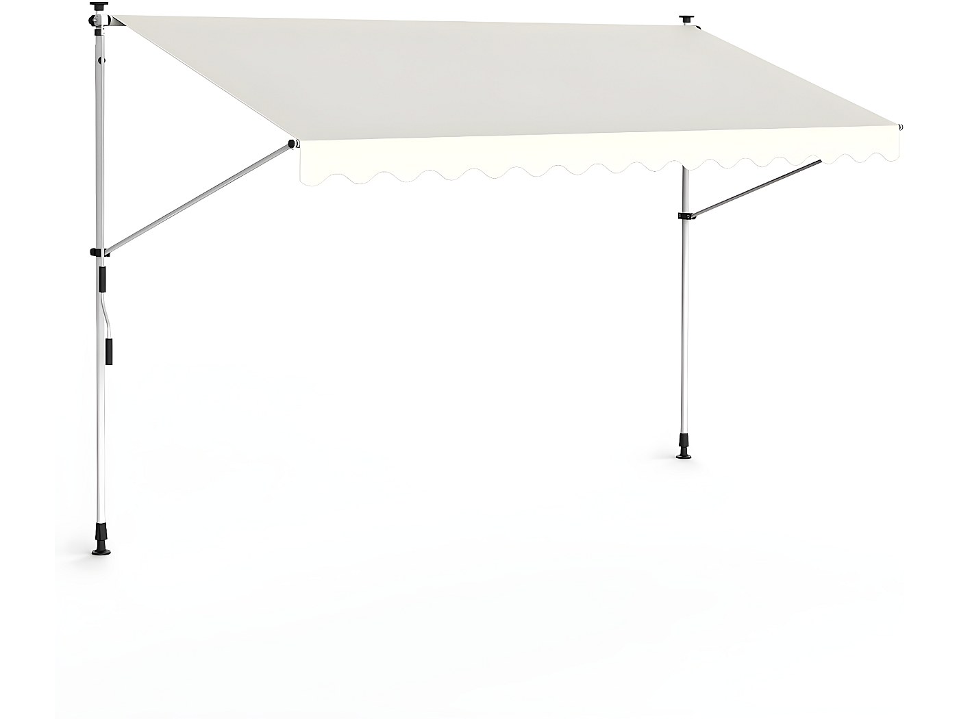 HENGMEI Tenda Da Sole Retrattile Per Balcone – 400x120 Cm, Grigio, Impermeabile E Antimacchia, Montaggio Senza Fori, Altezza Regolabile