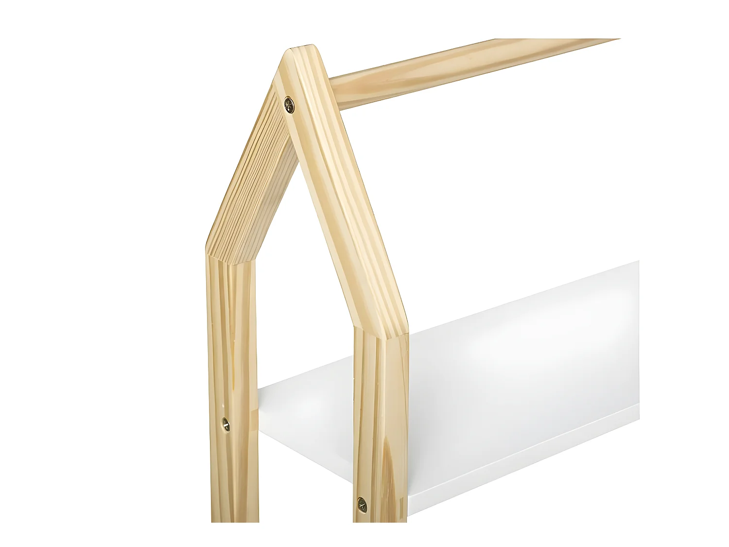 Etagère pour enfant en bois coloris blanc / naturel - Longueur 56 x Profondeur 15 x Hauteur 50 cm