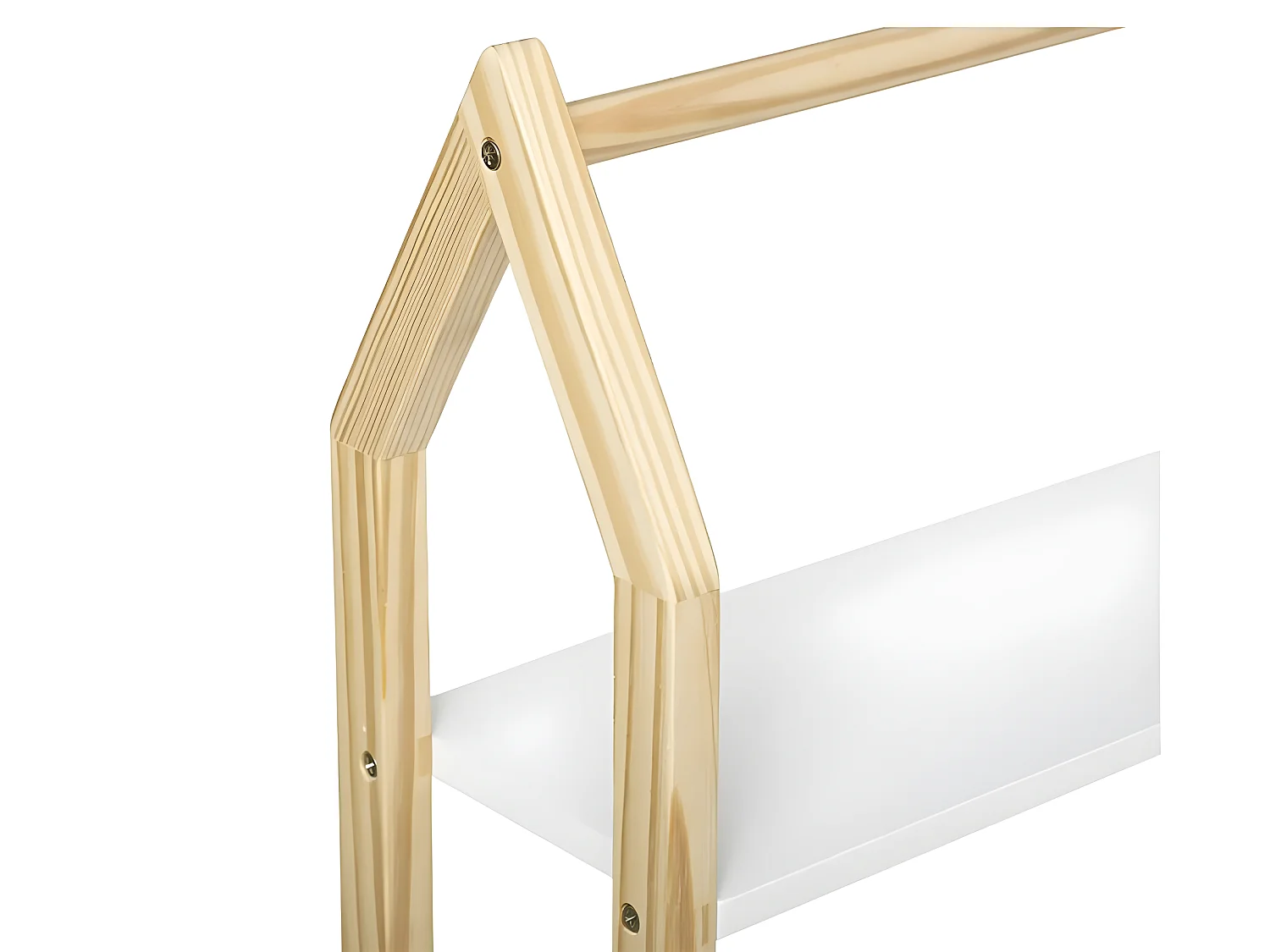 Etagère pour enfant en bois coloris blanc / naturel - Longueur 56 x Profondeur 15 x Hauteur 50 cm