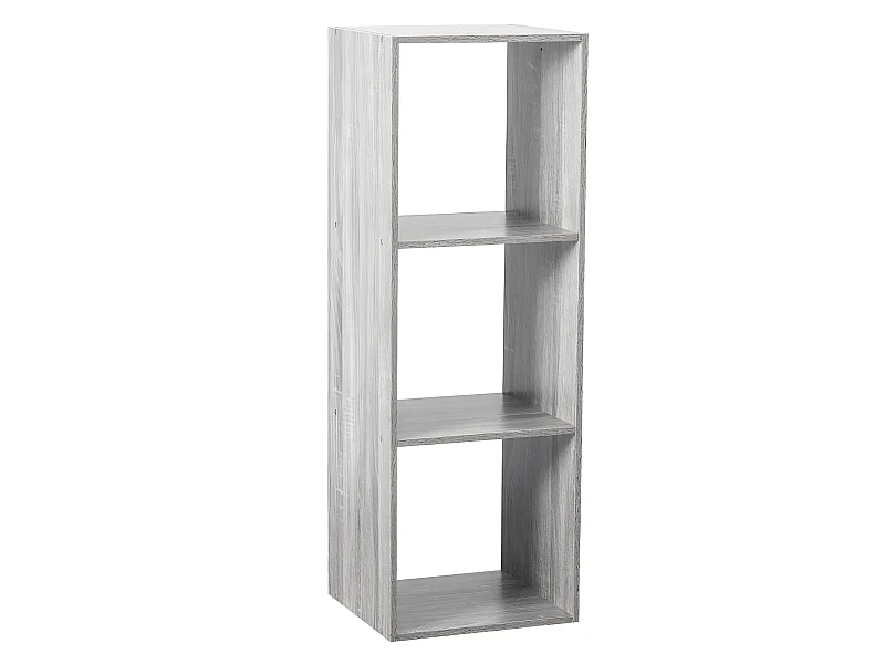 Etagère en panneaux de particules coloris Gris - Longueur 34,4 x Profondeur 32 x Hauteur 100,5 cm