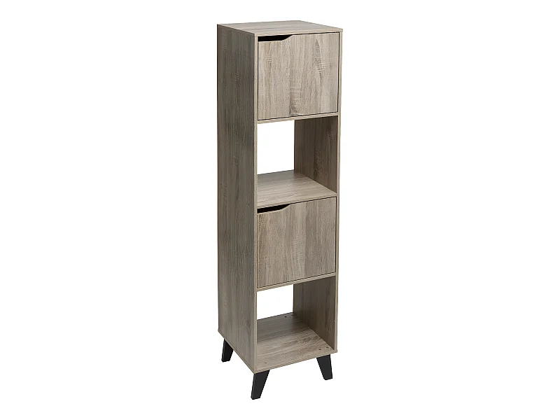 Etagère avec 4 cases en bois coloris naturel - longueur 34 x Profondeur 32 x Hauteur 146 cm