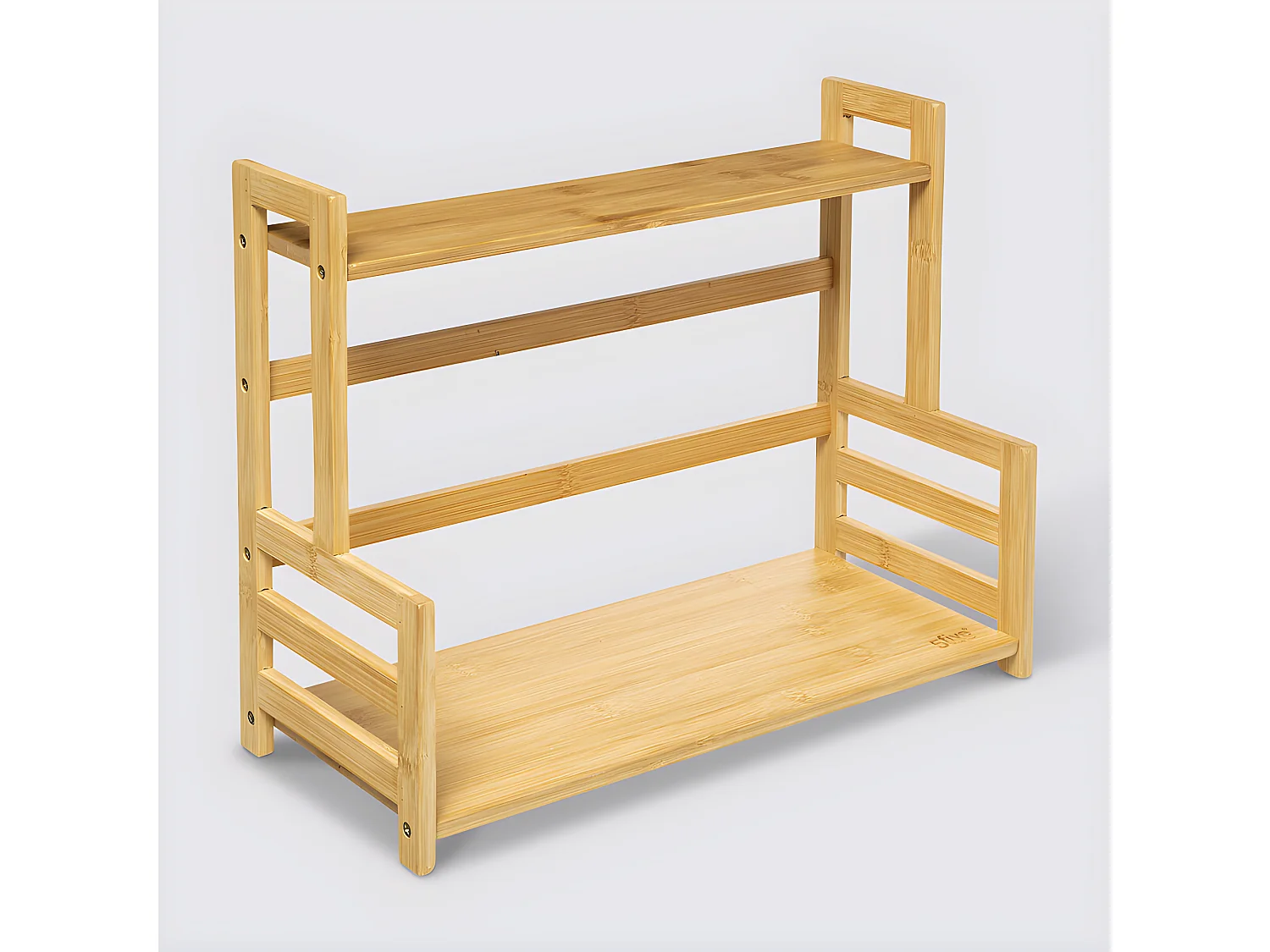 Etagère de rangement en bambou coloris naturel - Longueur 40,5 x Profondeur 18 x Hauteur 33,5 cm