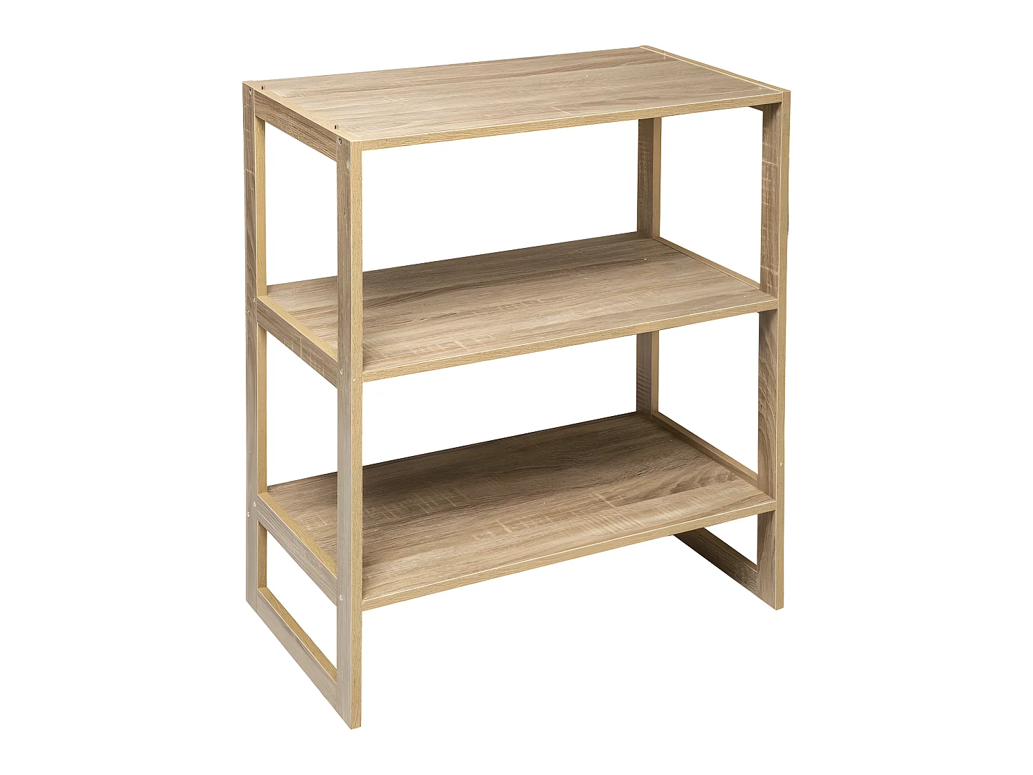 Étagère avec 3 niveaux en bois coloris naturel - Longueur 69 x Profondeur 33 x Hauteur 84 cm