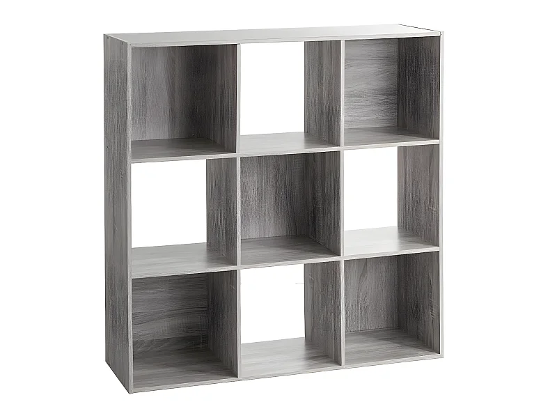 Etagère en panneaux de particules coloris gris - longueur 100.5 x Profondeur 32 x Hauteur 100.5 cm