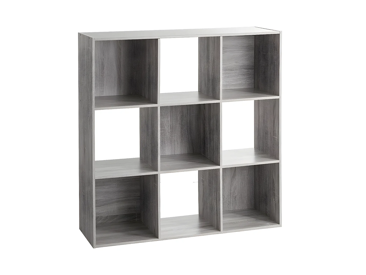 Etagère en panneaux de particules coloris gris - longueur 100.5 x Profondeur 32 x Hauteur 100.5 cm