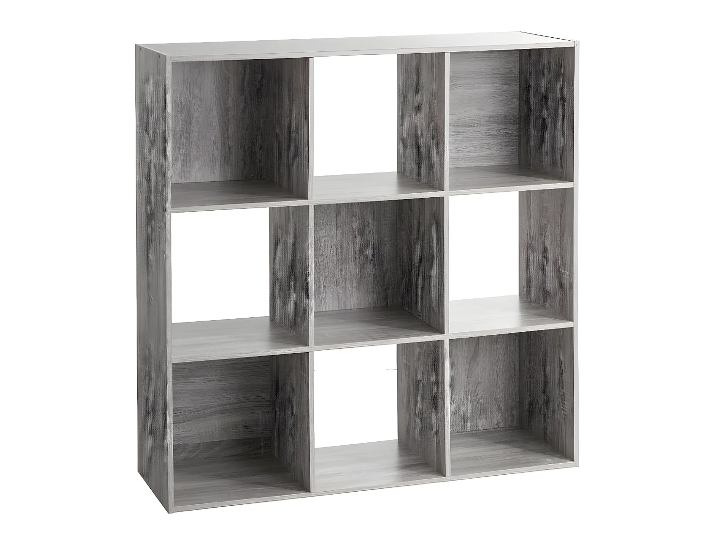 Etagère en panneaux de particules coloris gris - longueur 100.5 x Profondeur 32 x Hauteur 100.5 cm