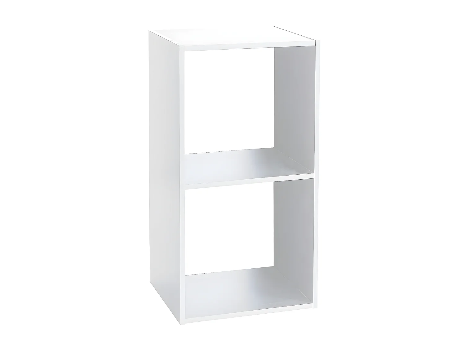 Étagère avec 2 cases en panneaux de particules coloris blanc - Longueur 34.4 x Profondeur 32 x Hauteur 67 cm