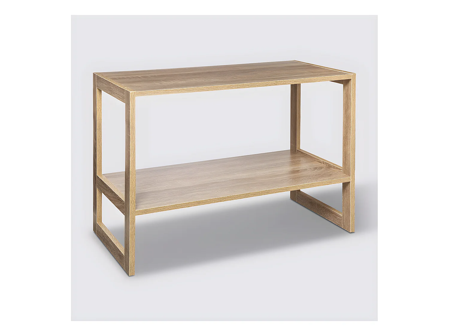 Étagère avec 2 niveaux en bois coloris naturel - Longueur 69 x Profondeur 33 x Hauteur 51 cm