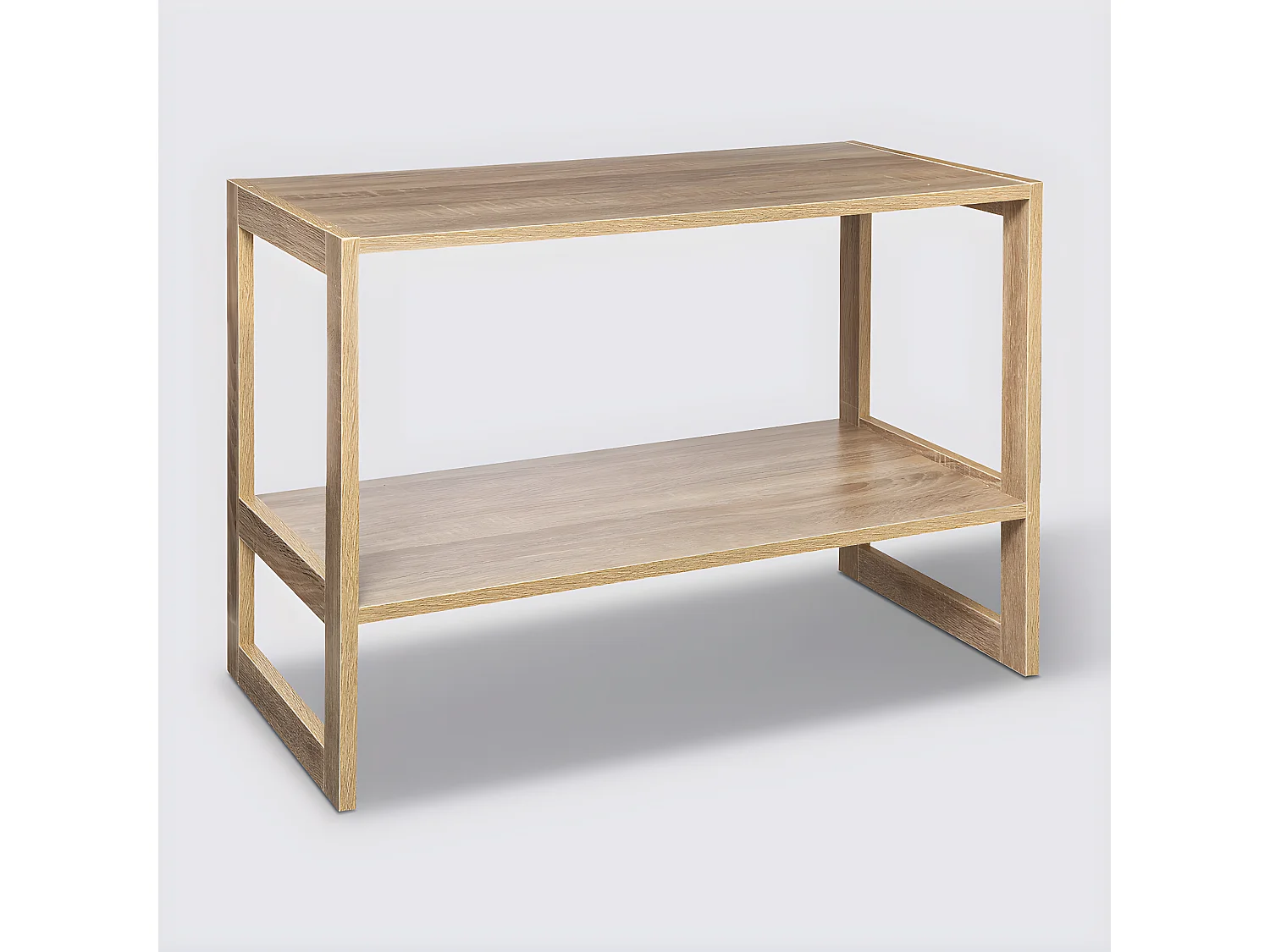 Étagère avec 2 niveaux en bois coloris naturel - Longueur 69 x Profondeur 33 x Hauteur 51 cm