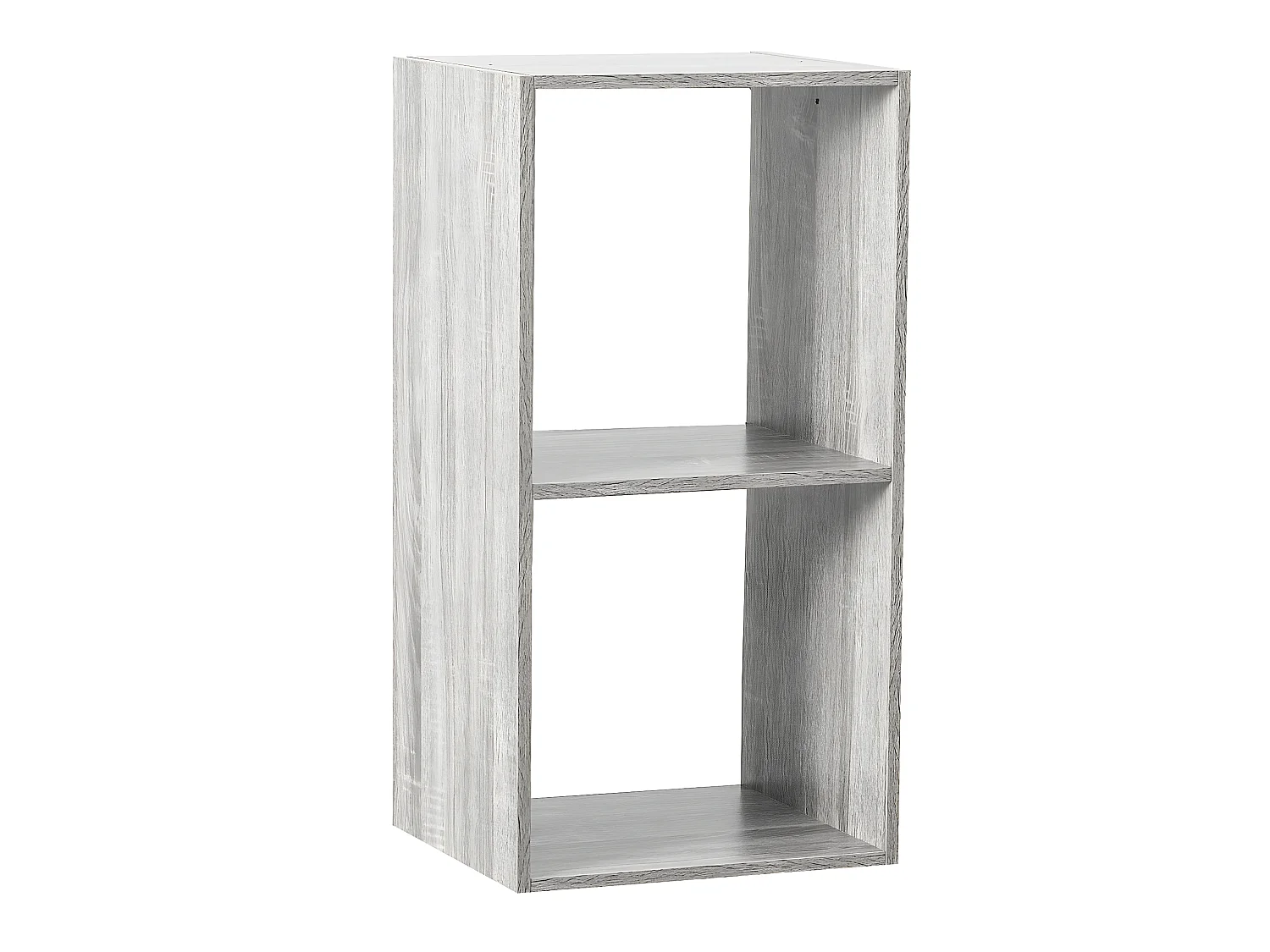 Étagère avec 2 cases en panneaux de particules coloris Gris - Longueur 34.4 x Profondeur 32 x Hauteur 67 cm