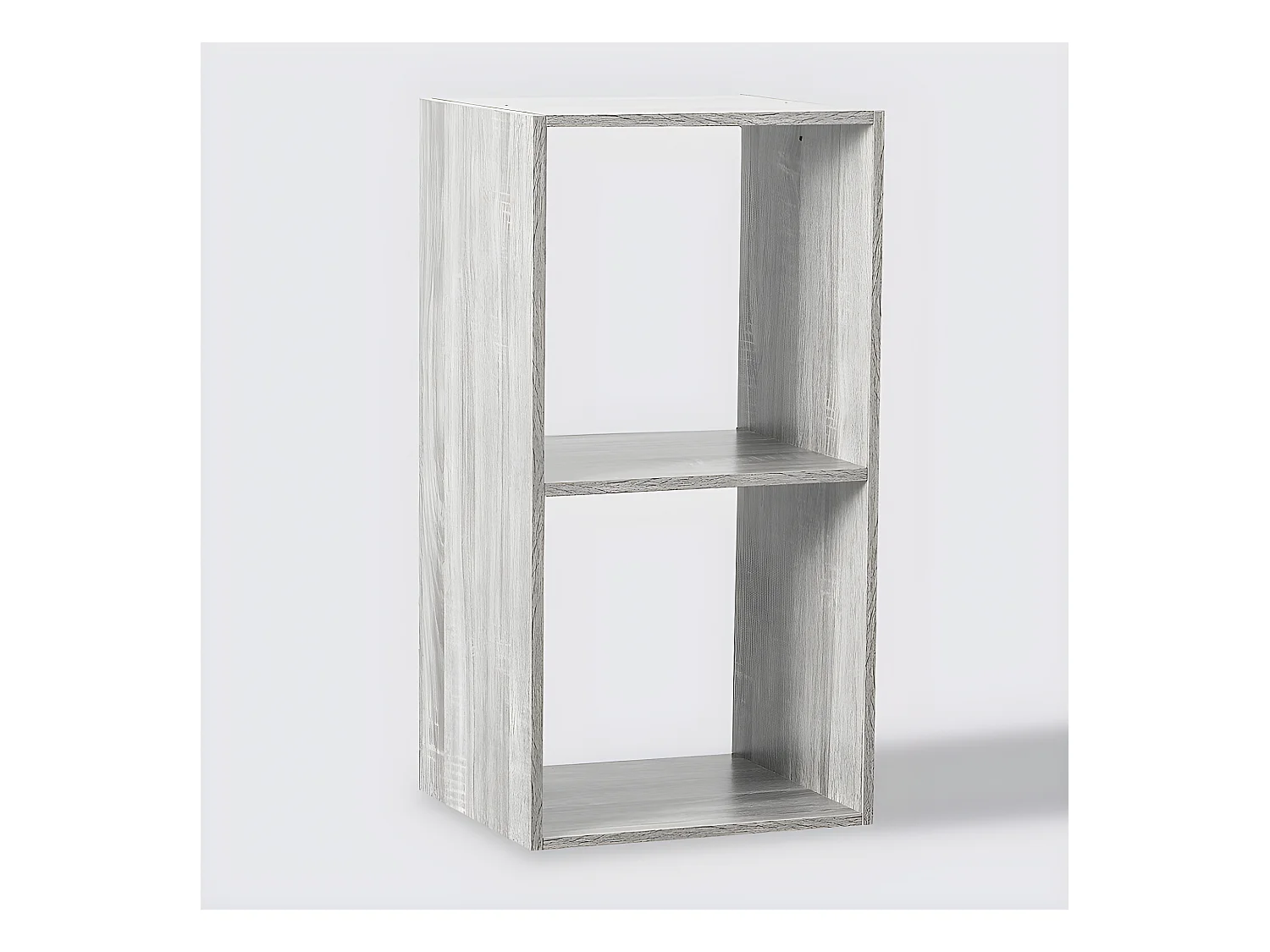 Étagère avec 2 cases en panneaux de particules coloris Gris - Longueur 34.4 x Profondeur 32 x Hauteur 67 cm