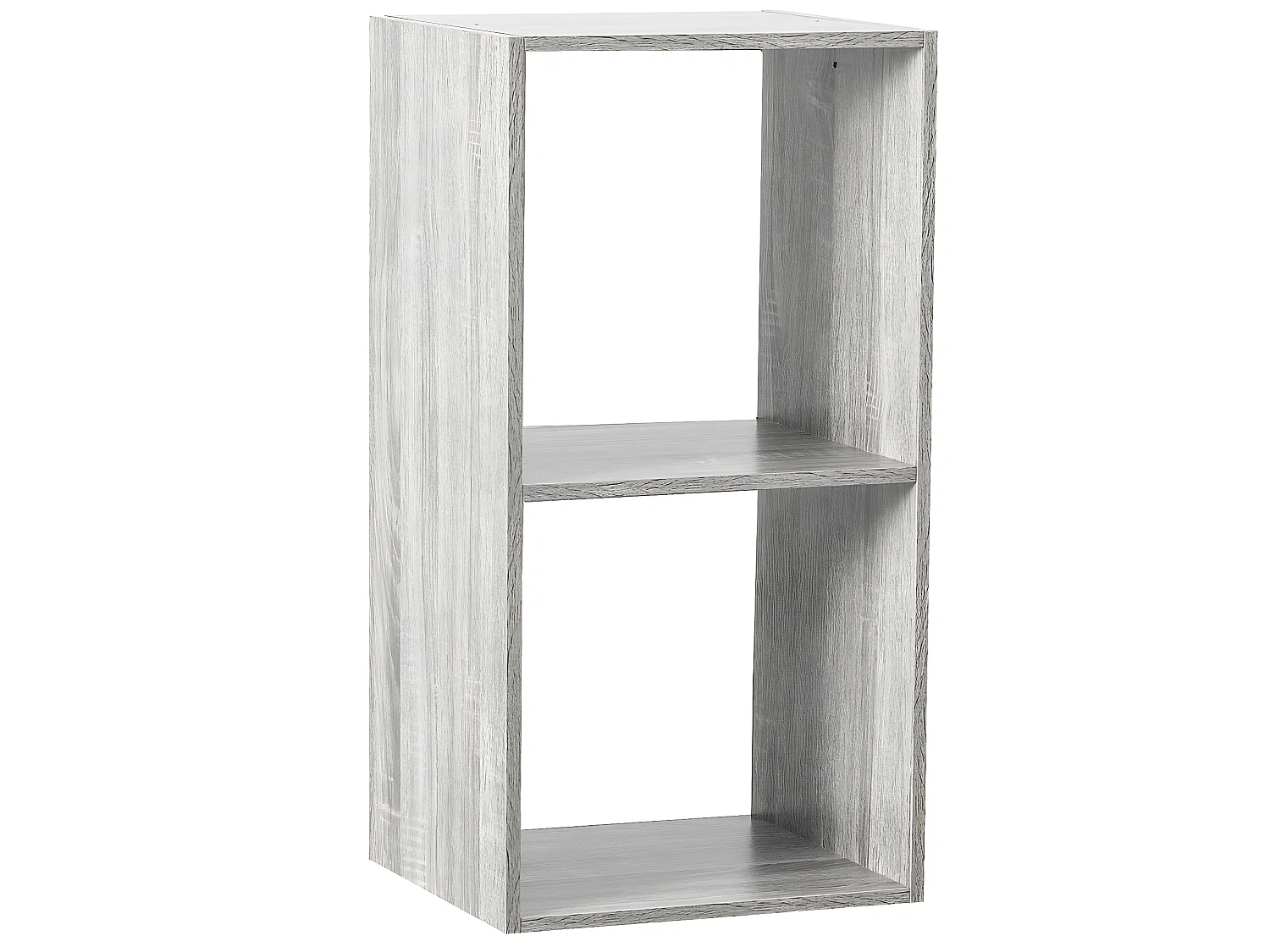 Étagère avec 2 cases en panneaux de particules coloris Gris - Longueur 34.4 x Profondeur 32 x Hauteur 67 cm