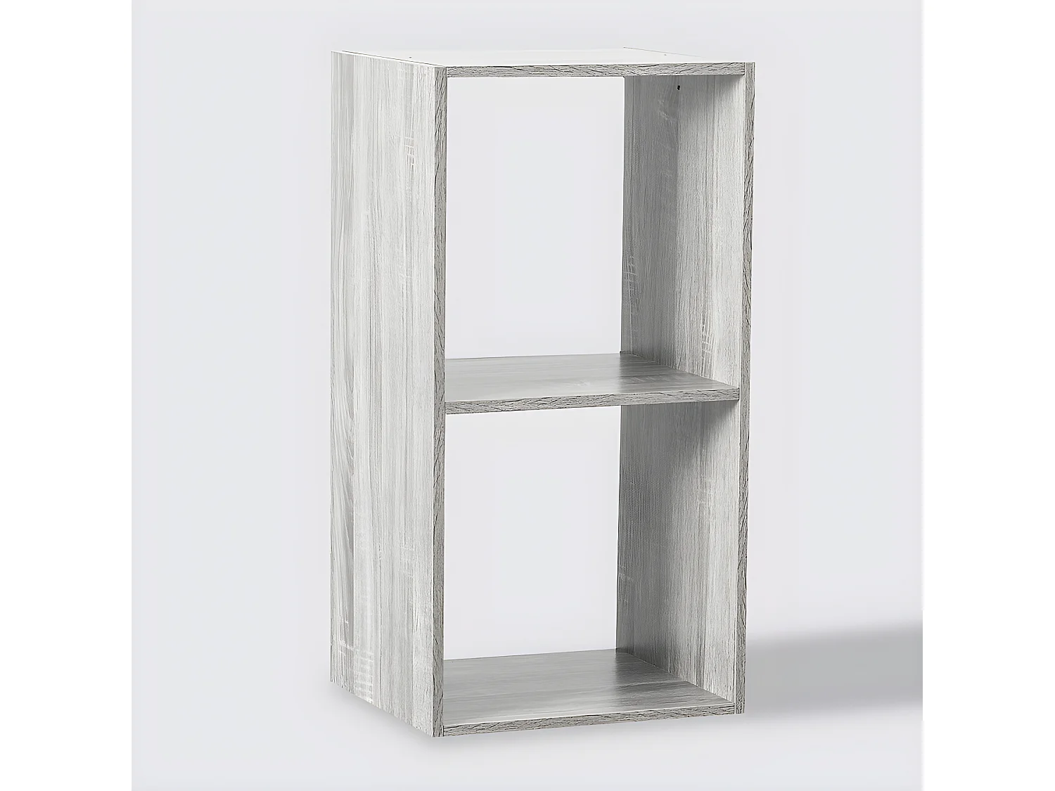 Étagère avec 2 cases en panneaux de particules coloris Gris - Longueur 34.4 x Profondeur 32 x Hauteur 67 cm