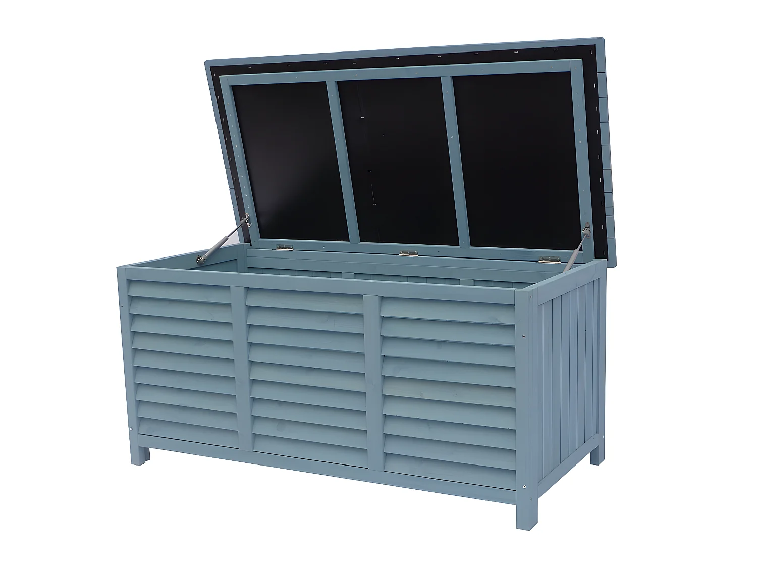 Houten tuinkist "Macao" - 130 x 64 x 60 cm - Hemelsblauw, waterbestendig en geventileerd