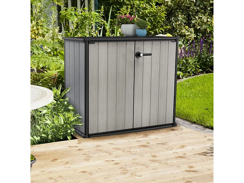 Mobile da giardino in resina "Basse Brossium" - 1 000 L - 139,5 x 77 x 120 cm - Grigio