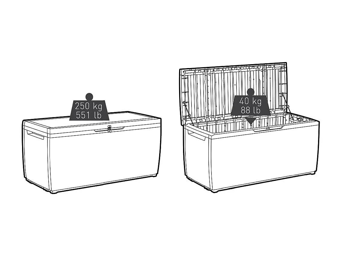 Boîte de rangement de jardin Capri 302 L Anthracite