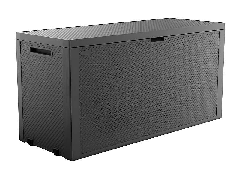 Gartenbox aus Harz "Emily" 277L Anthrazitgrau mit Rollen und Verriegelungssystem