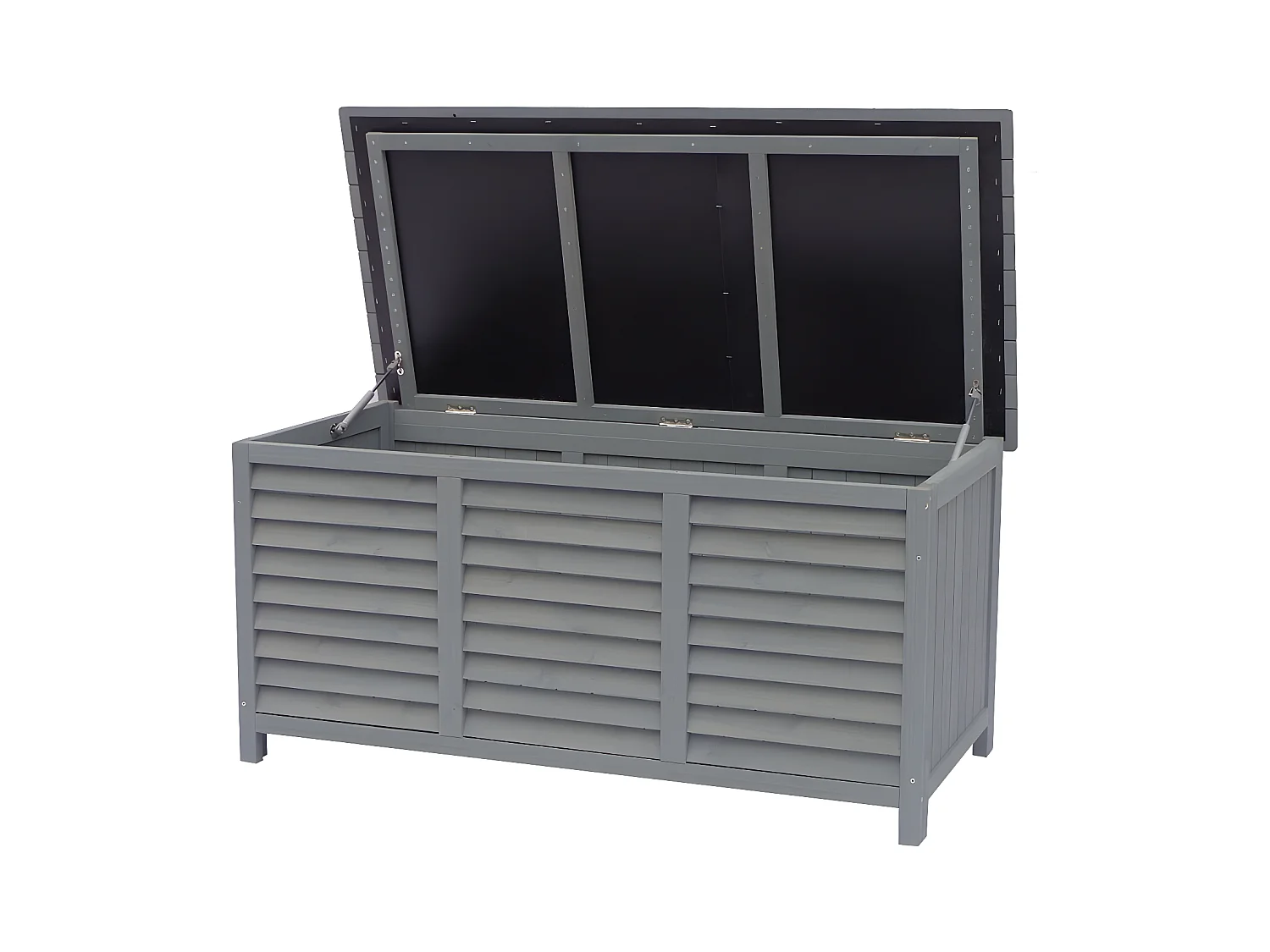 Gartenbox aus Holz "Macao" - 130 x 64 x 60 cm - Anthrazit