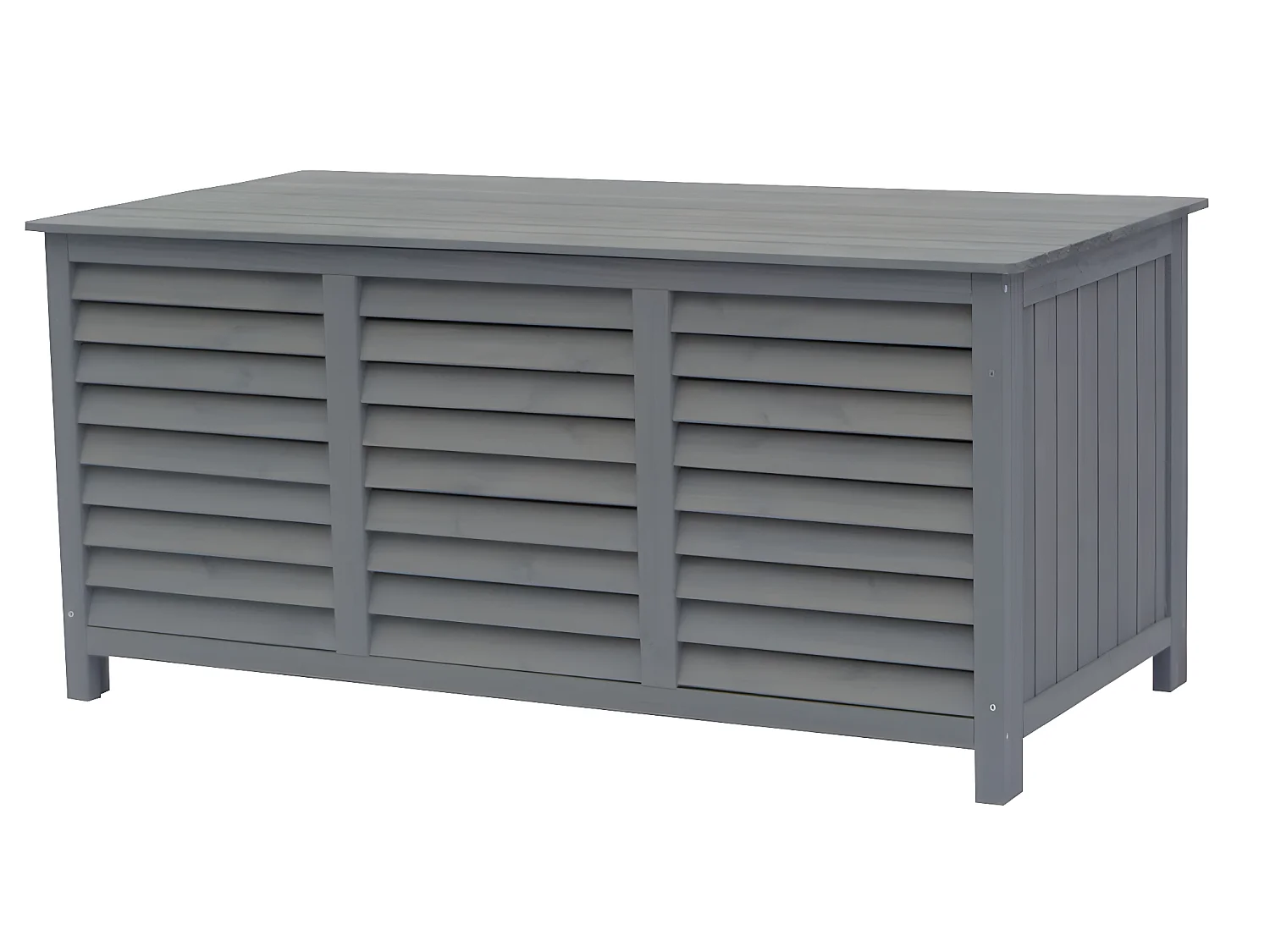 Skrzynia ogrodowa z drewna "Macao" - 130 x 64 x 60 cm - Grafitowa