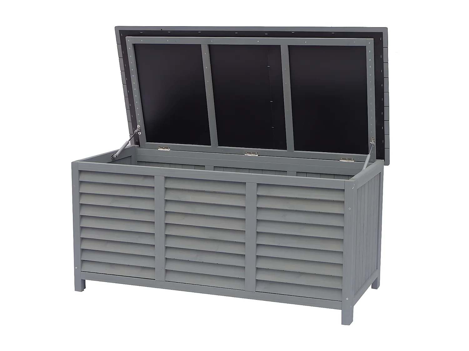 Skrzynia ogrodowa z drewna "Macao" - 130 x 64 x 60 cm - Grafitowa