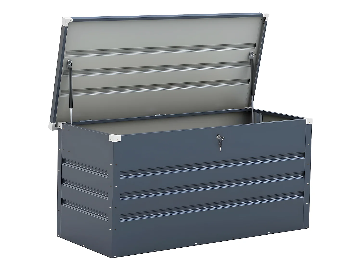 Coffre de jardin métal "Store" - 680 L - 165 x 69 x 60 cm - Gris