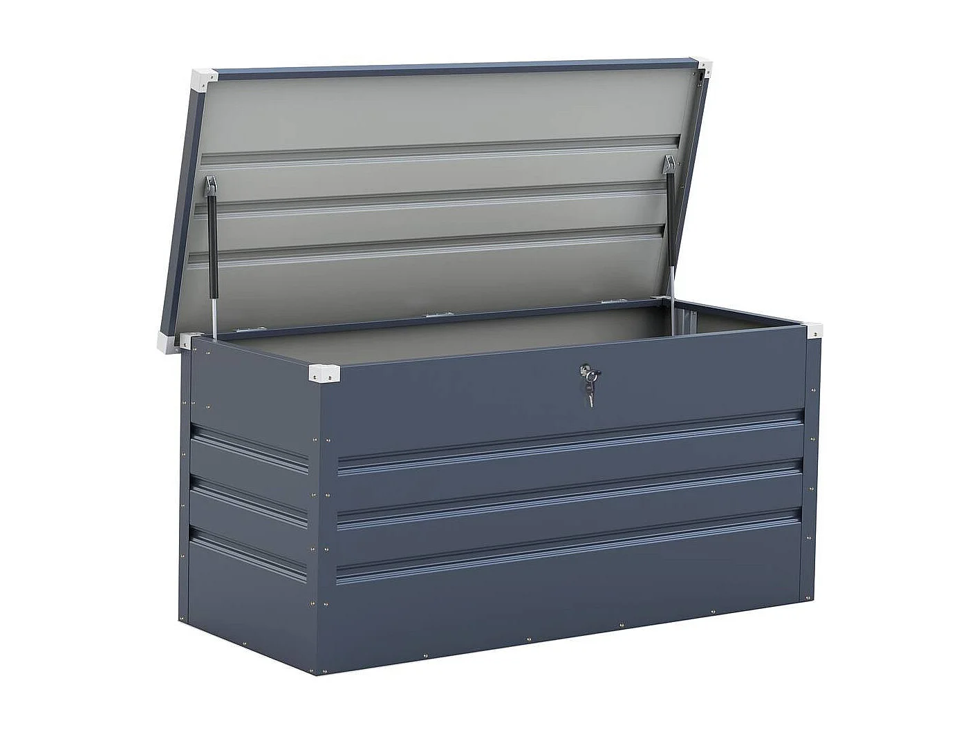 Coffre de jardin métal "Store" - 680 L - 165 x 69 x 60 cm - Gris