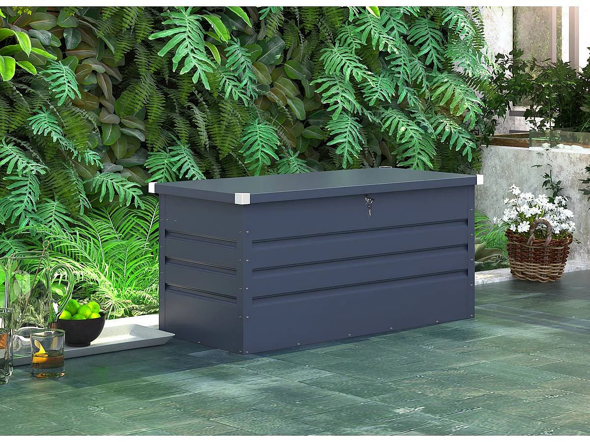 Metalowa skrzynia ogrodowa "Store" - 680 L - 165 x 69 x 60 cm - Szara