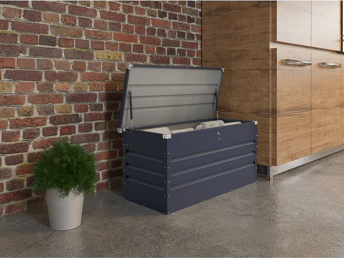 Metalowa skrzynia ogrodowa "Store" - 680 L - 165 x 69 x 60 cm - Szara